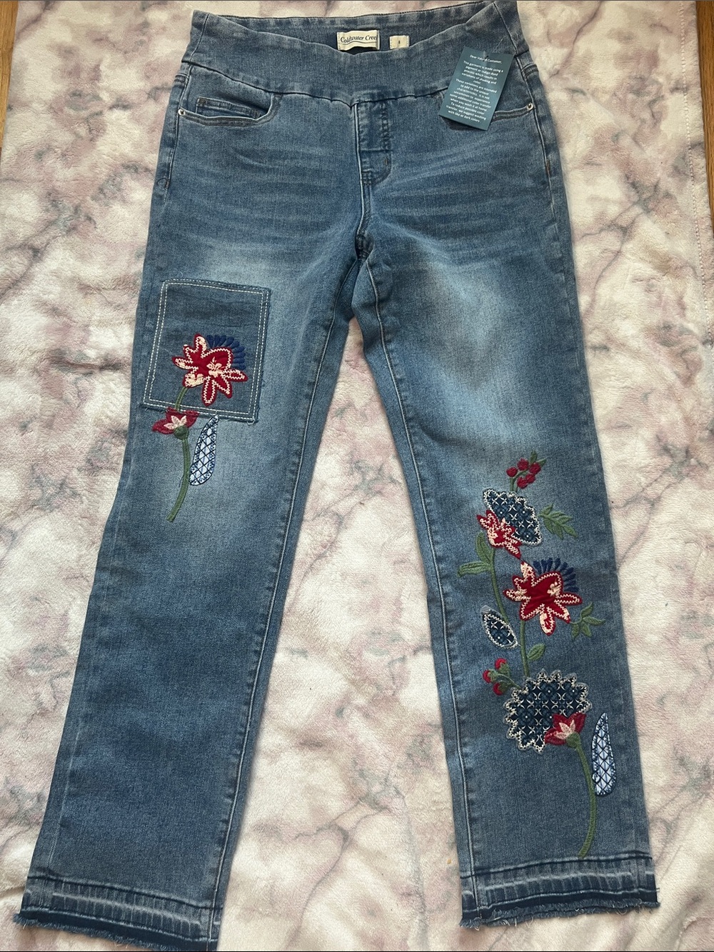 Coldwater Creek Floral Ankle Jeans
